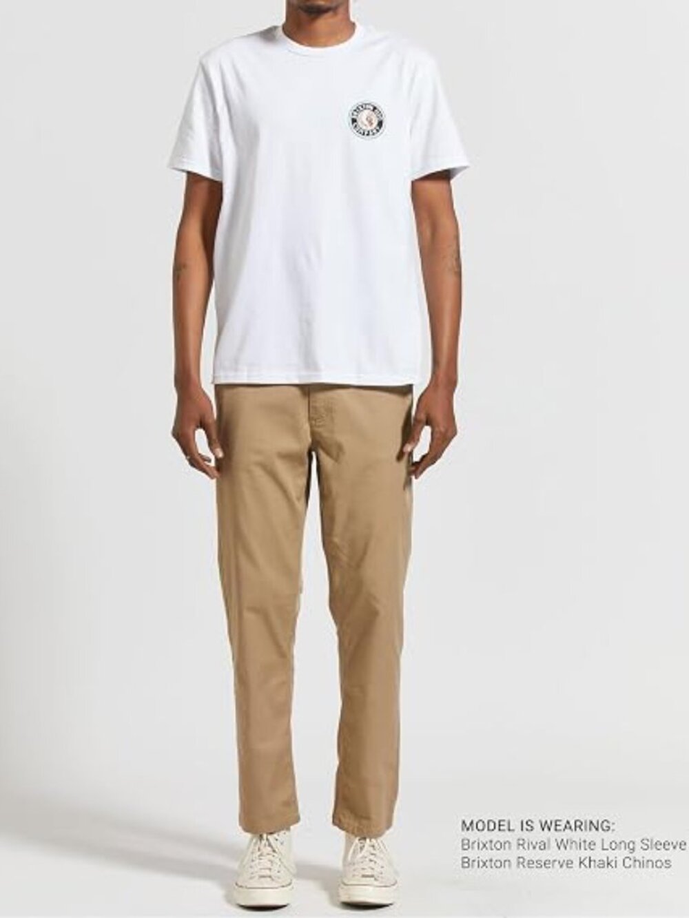 BRIXTON Reverse Chino Pants Straight-Leg Standard Fit in Khaki Tan Men's Size 31